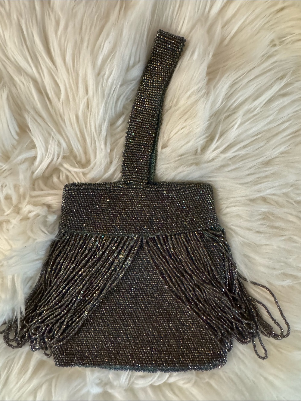 Vintage 1920s Beaded Fringe Wristlet
